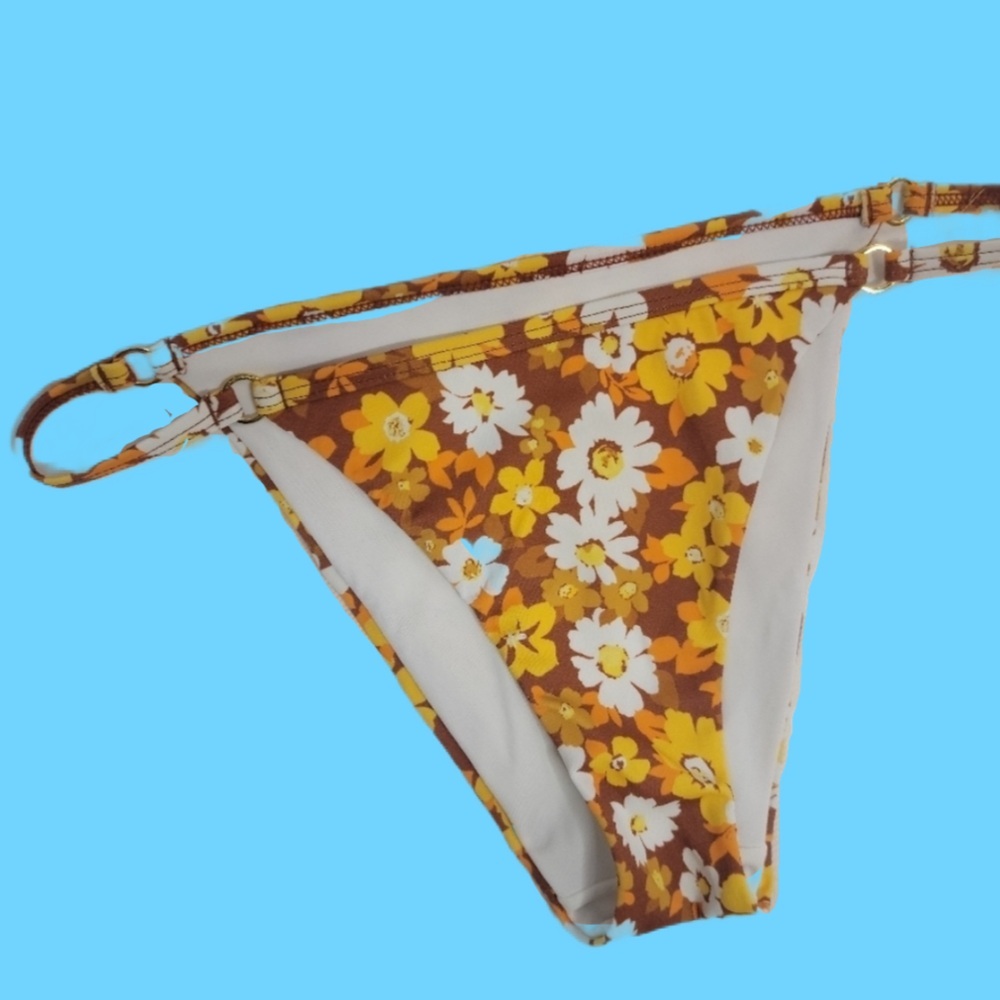 Pacsun La Hearts Retro Floral Cheeky Bottoms Swim Suit size small